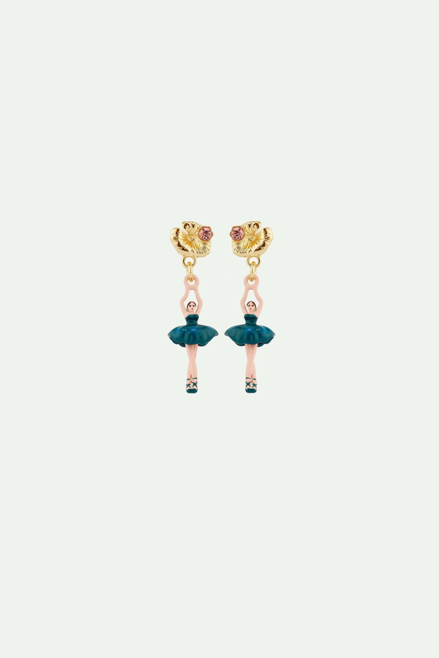 Les Néréides Boucles D'oreilles Tiges Mini Ballerine Nymphéa 1 Les Néréides Boucles D'oreilles Tiges Mini Ballerine Nymphéa