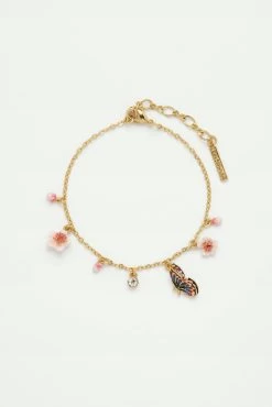 Les Néréides Bracelet Fin Papillon Du Japon Et Petites Fleurs De Cerisier