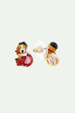 Les Néréides Boucles D'oreilles Tiges Beagle Et Pierre En Verre Taillé Rose -Les Néréides fr 0423d80f caee 40fd abf4 5ea83d672d38