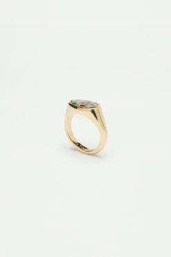 Les Néréides Bague Jonc Dorée Terrazzo