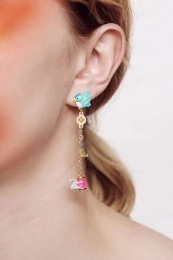 N2 By Les Néréides Boucles D'oreilles Oiseau, Souris, Laine, Ciseau, Bouton Bobine De Fil Et Cristal Taillé -Les Néréides fr 0702a64a 4ea5 4e4f 980b 4a88c829ff69