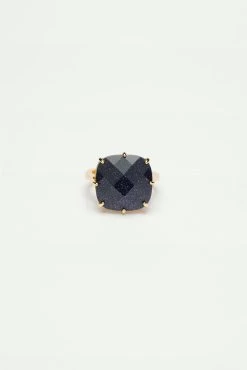 Les Néréides Bague Solitaire Pierre Carré La Diamantine Bleu Nuit Pailleté -Les Néréides fr 0aed93ed 0004 4ba2 929a 634d88e251ac
