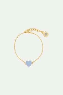 Les Néréides Bracelet Fin Coeur La Diamantine Bleu Ciel