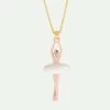 Les Néréides Collier Pendentif Ballerine Rose Pâle Et Blanc