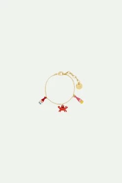 N2 By Les Néréides Bracelet Charms Nains De Jardin Et Crabe Rouge