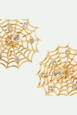 Les Néréides Boucles D'oreilles Dorées Toile D'araignée Et Cristaux -Les Néréides fr 17a7d654 0043 4d4c aabd f4fa0f2a8cf1
