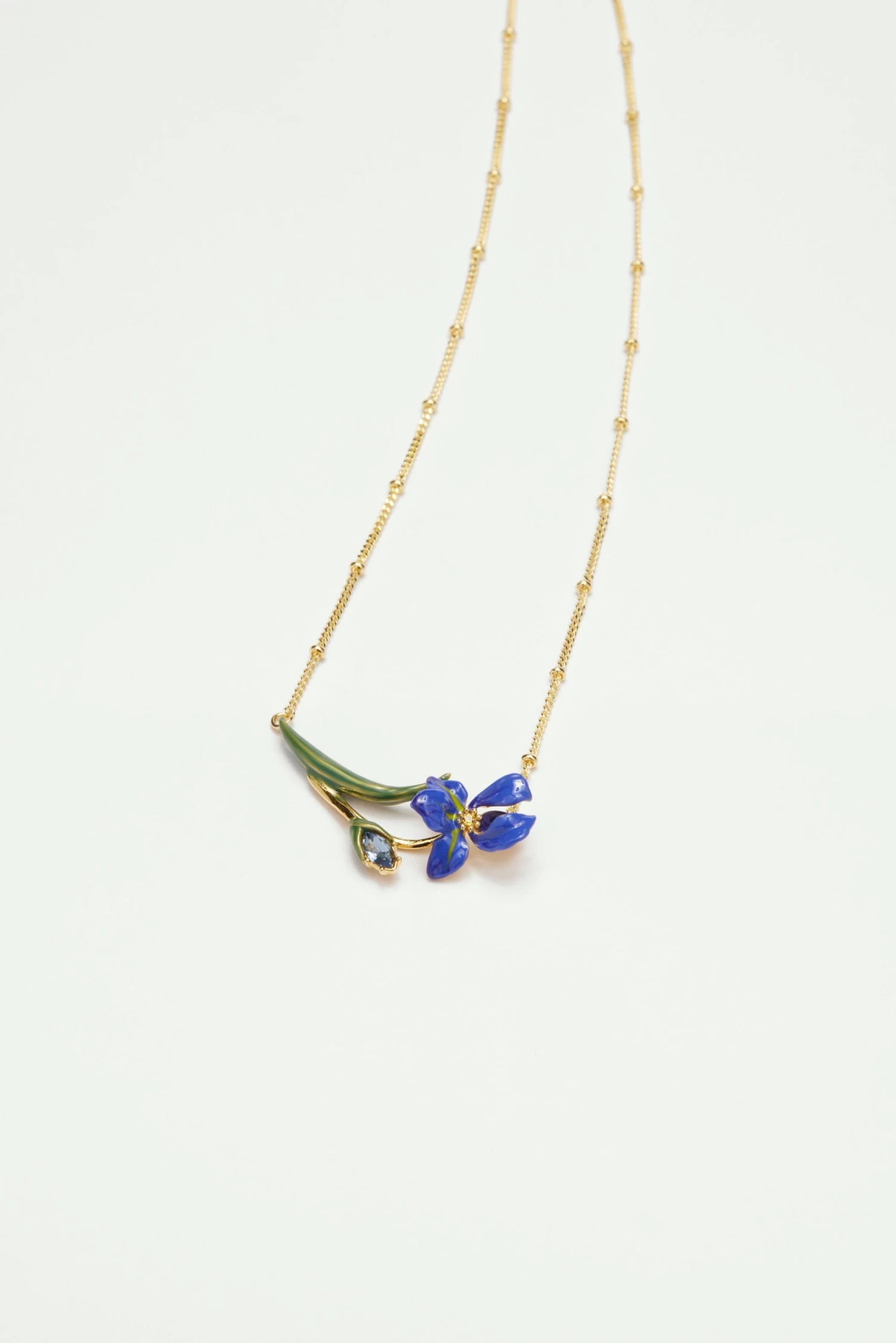 Les Néréides Collier Fin Iris De Sibérie Et Verre Facetté 2 Les Néréides Collier Fin Iris De Sibérie Et Verre Facetté – Image 2