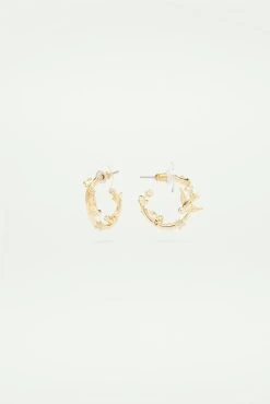 Les Néréides Boucles D'oreilles Tiges Créoles Dorées Oiseaux, Fleurs Et Cristaux -Les Néréides fr 1c36ec47 7e25 44e8 9408 c6f1fcd3b628