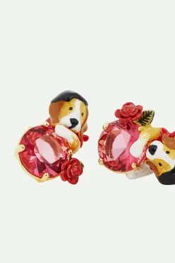 Les Néréides Boucles D'oreilles Tiges Beagle Et Pierre En Verre Taillé Rose -Les Néréides fr 1d0312b7 273b 44b3 abad 48475310e041
