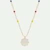 Les Néréides Collier Pendentif Pierre Rose