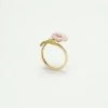 Les Néréides Bague Ajustable Pensée Rose Et Perle