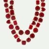 Les Néréides Collier Luxe Deux Rangs La Diamantine Rouge Grenat