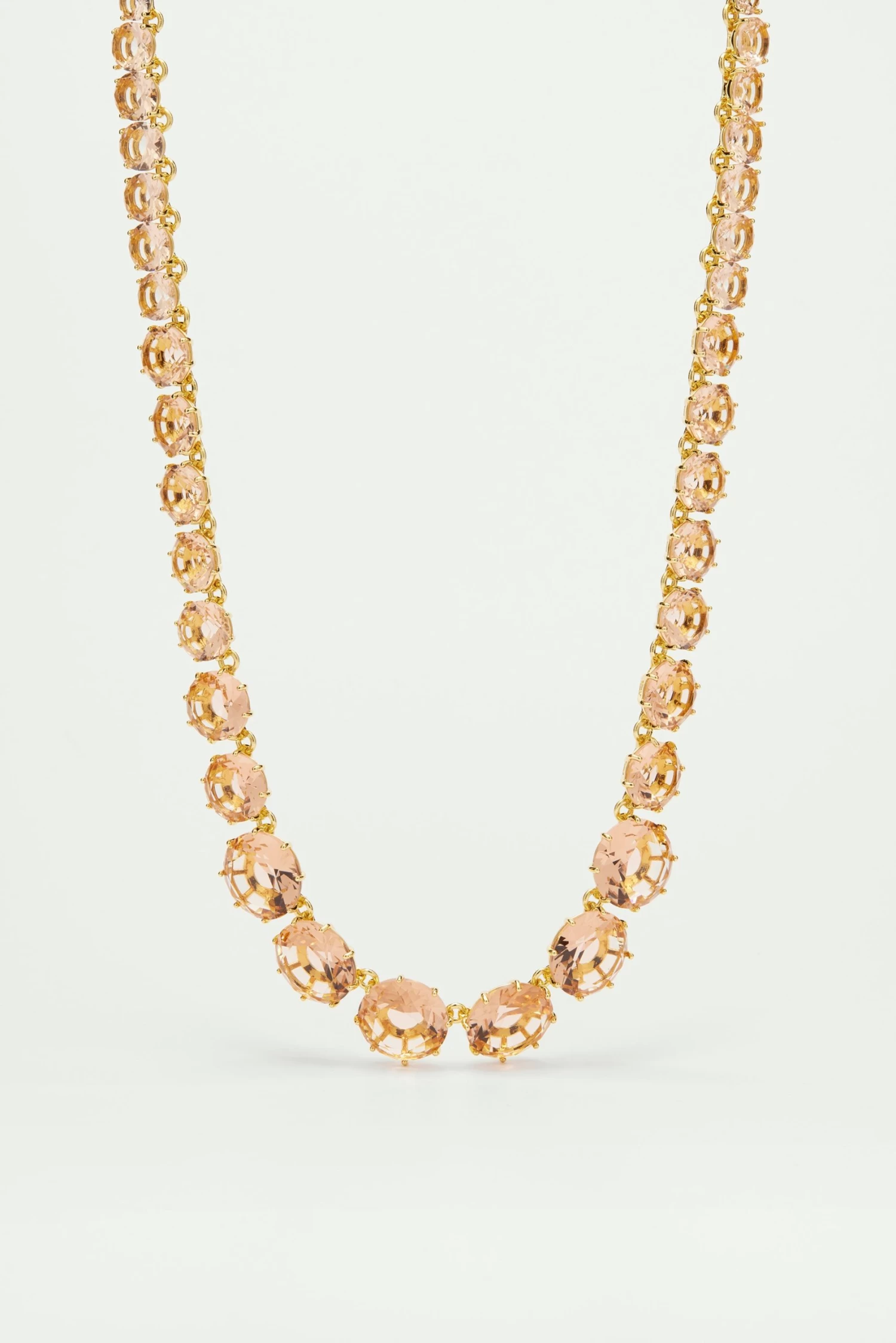 Les Néréides Collier Sautoir Pierres Rondes La Diamantine Rose Abricot 1 Les Néréides Collier Sautoir Pierres Rondes La Diamantine Rose Abricot