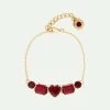 Les Néréides Bracelet Fin 5 Pierres La Diamantine Rouge Grenat