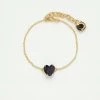 Les Néréides Bracelet Fin Pierre Cœur La Diamantine Bleu Nuit Pailleté