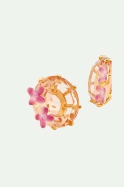 Les Néréides Boucles D'oreilles Dormeuses Fleurs Et Pierre Ronde La Diamantine Rose Abricot -Les Néréides fr 2d97a847 3ef7 4a74 a98f 6827c60d9b8e