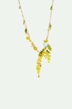 Les Néréides Collier Plastron Branches De Mimosa, Fougères Et Petites Feuilles