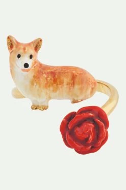 Les Néréides Bague Ajustable Corgi Et Rose Rouge -Les Néréides fr 3a15f7fb ae29 436b b8fe 98ed74b29cce