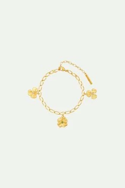 Les Néréides Bracelet Fin Trèfles Et Cristaux