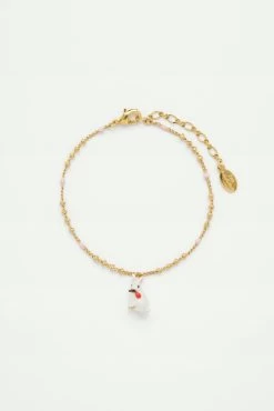 Les Néréides Bracelet Pendentif Lapin Blanc