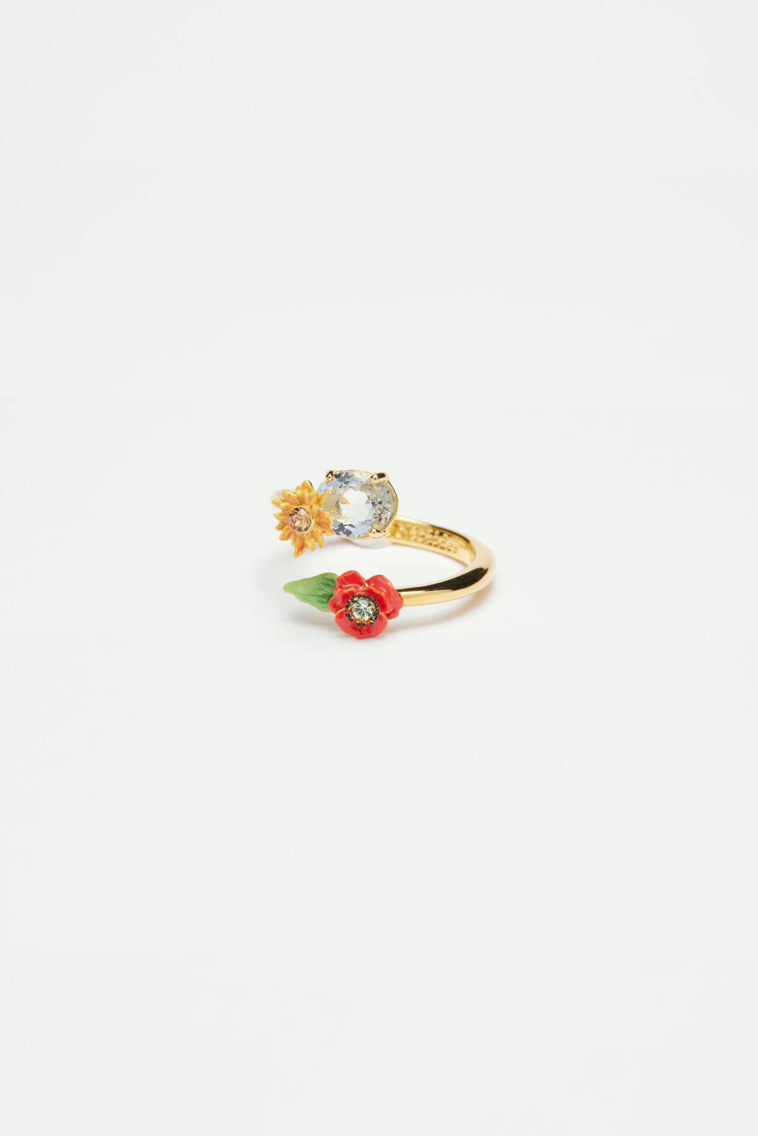 Les Néréides Bague Ajustable Fleurs Des Champs Et Pierre Ronde 3 Les Néréides Bague Ajustable Fleurs Des Champs Et Pierre Ronde – Image 3
