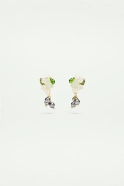 Les Néréides Boucles D’oreilles Tiges Myrtilles Et Scarabée