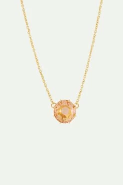 Les Néréides Collier Fin Pierre Ronde La Diamantine Rose Abricot