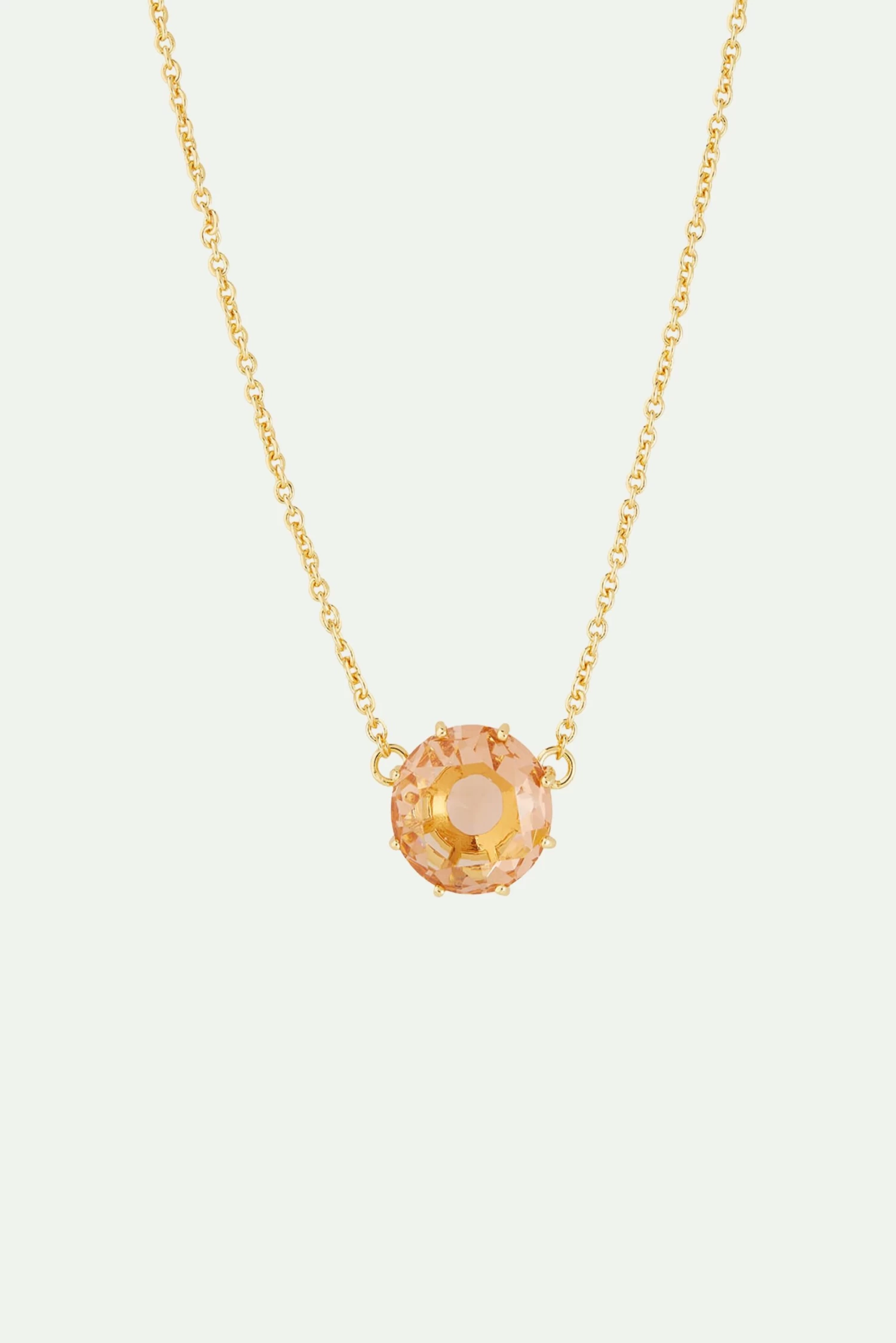Les Néréides Collier Fin Pierre Ronde La Diamantine Rose Abricot 1 Les Néréides Collier Fin Pierre Ronde La Diamantine Rose Abricot