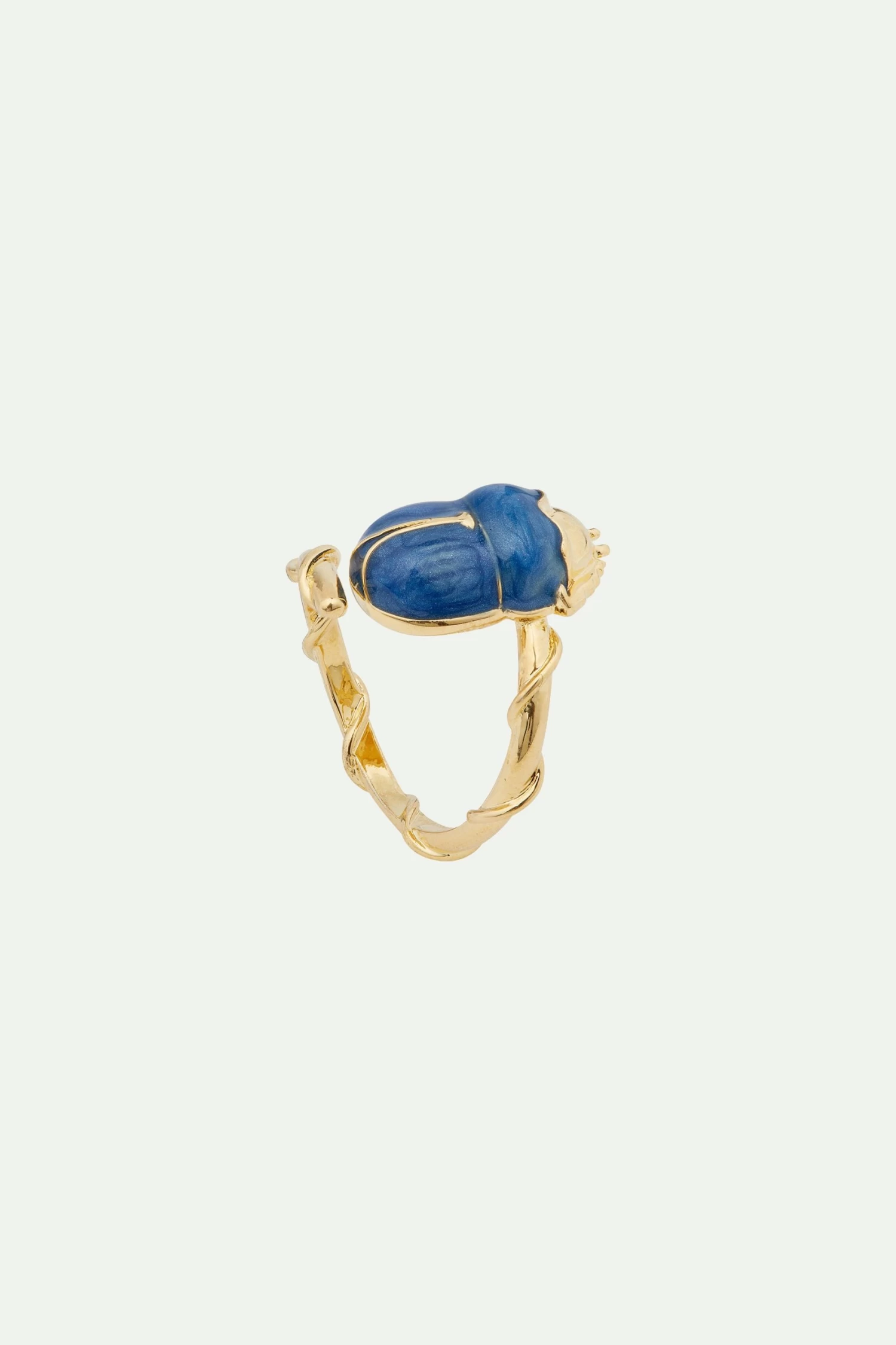 Les Néréides Bague Ajustable Scarabée Bleu 1 Les Néréides Bague Ajustable Scarabée Bleu
