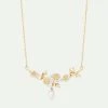 Les Néréides Collier Plastron Branche De Roses Blanches Et Perles