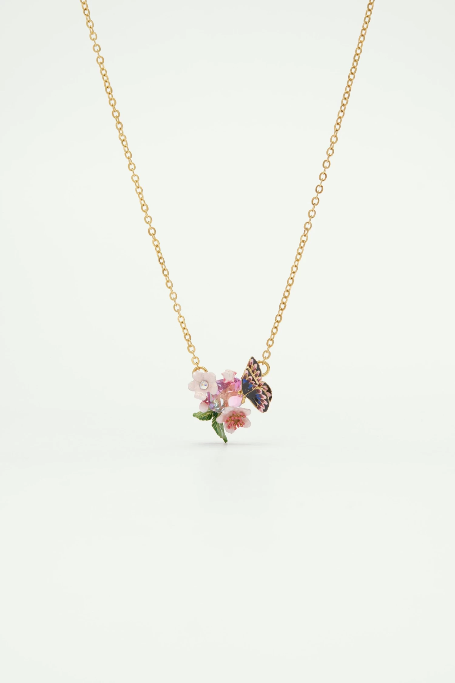 Les Néréides Collier Papillon Du Japon Et Fleurs De Cerisier 1 Les Néréides Collier Papillon Du Japon Et Fleurs De Cerisier