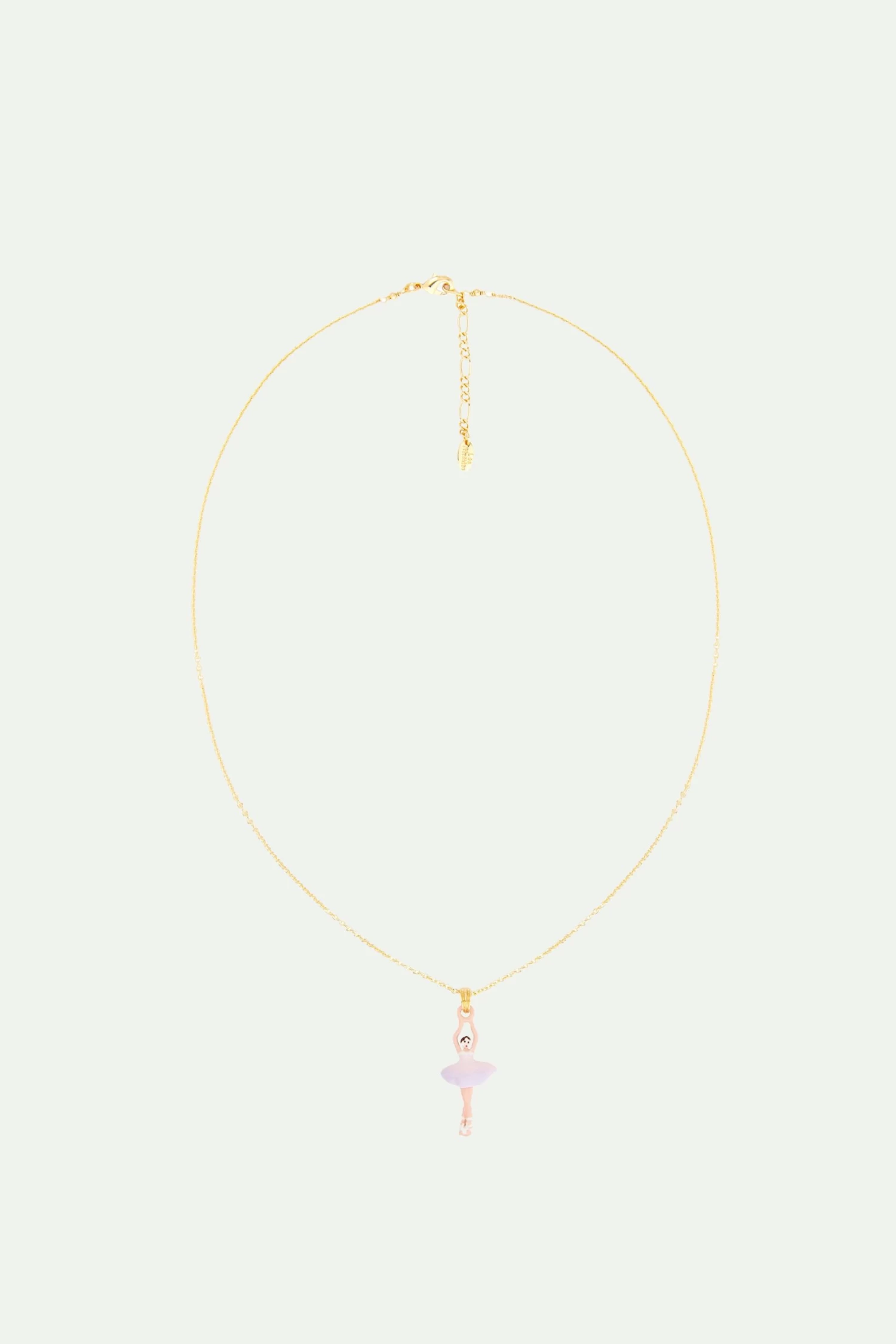 Les Néréides Collier Pendentif Mini Ballerine Lilas Et Blanc 2 Les Néréides Collier Pendentif Mini Ballerine Lilas Et Blanc – Image 2