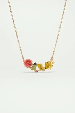 Les Néréides Collier Plastron Papillons Et Fleurs émaillés