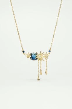 Les Néréides Collier Plastron étoiles Dorées Et Pierres Bleues