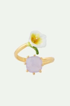 Les Néréides Bague Ajustable Arum Et Pierre Rose -Les Néréides fr 552899a6 c6e4 4c19 b9e2 b1b10e6d7e24