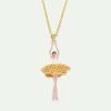 Les Néréides Collier Pendentif Ballerine Tutu De Dentelle Dorée