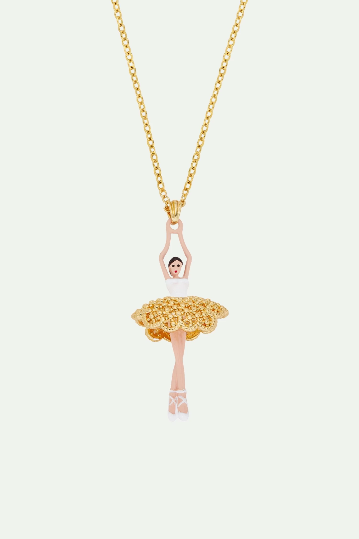 Les Néréides Collier Pendentif Ballerine Tutu De Dentelle Dorée 1 Les Néréides Collier Pendentif Ballerine Tutu De Dentelle Dorée