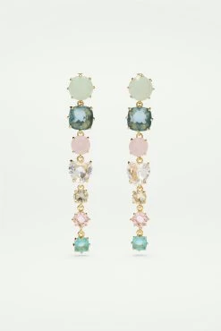 Les Néréides Boucles D'oreilles 7 Pierres La Diamantine Acqua Azzura