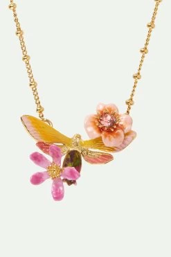 Les Néréides Collier Pendentif Papillon Des Vignes Et Fleurs