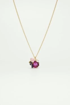Les Néréides Collier Pendentif Rose Et Baies De Cassis
