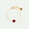 Les Néréides Bracelet Fin Cœur La Diamantine Rouge Grenat