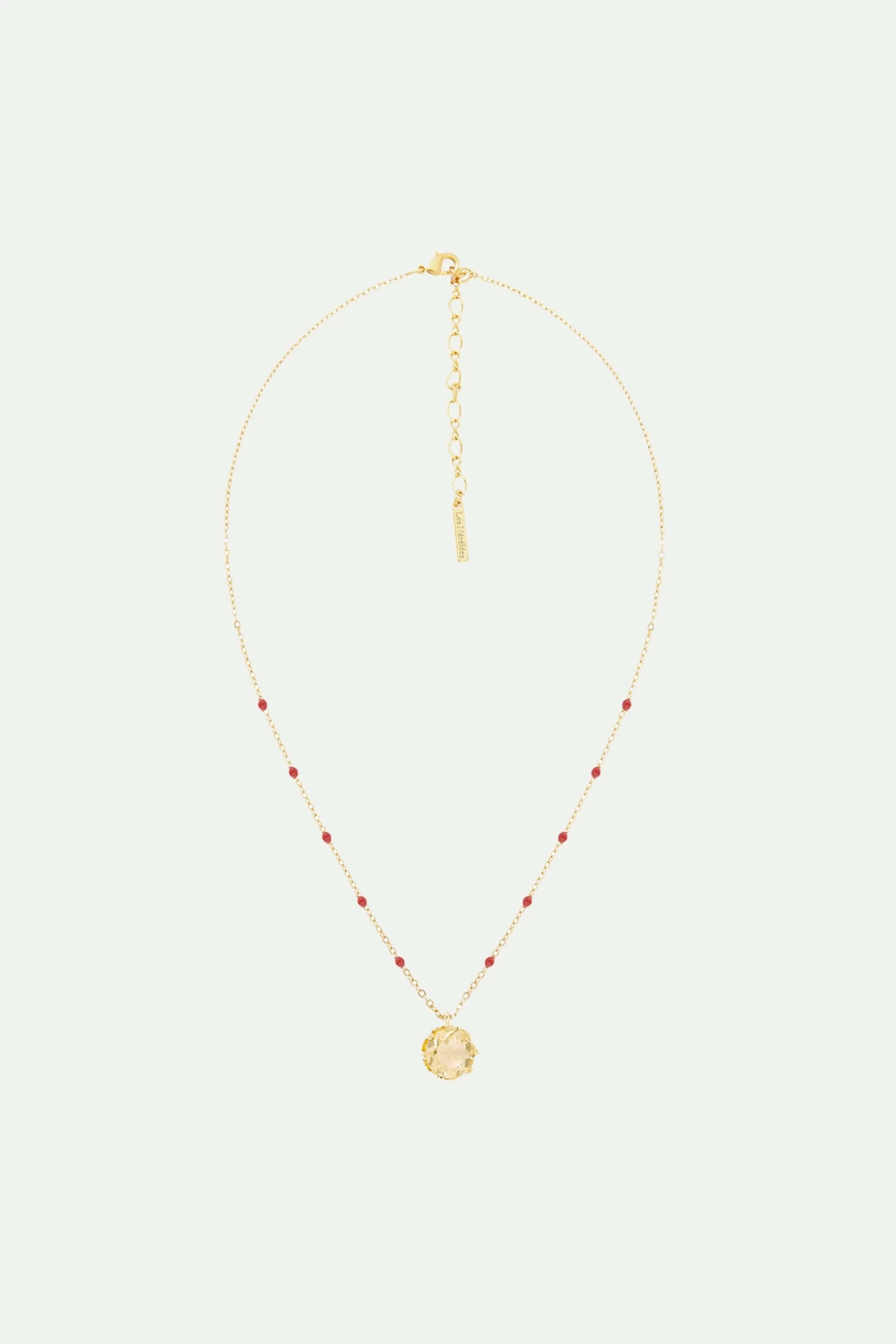 Les Néréides Collier Pendentif Pierre Ronde Jaune 2 Les Néréides Collier Pendentif Pierre Ronde Jaune – Image 2