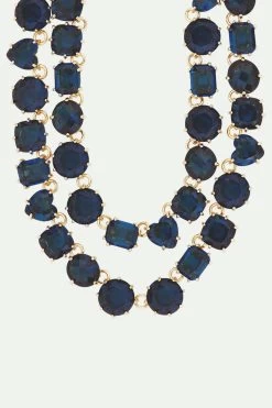 Les Néréides Collier Luxe Deux Rangs La Diamantine Bleu Océan