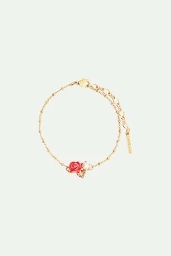 Les Néréides Bracelet Fin Rose, Perle De Culture Et Pierre