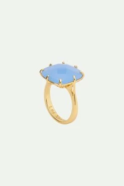 Les Néréides Bague Solitaire Carrée La Diamantine Bleu Ciel