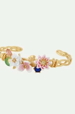 Les Néréides Bracelet Jonc Jardin De Nymphéas Et Pierre Bleue