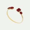 Les Néréides Bracelet Jonc 4 Pierres La Diamantine Rouge Grenat