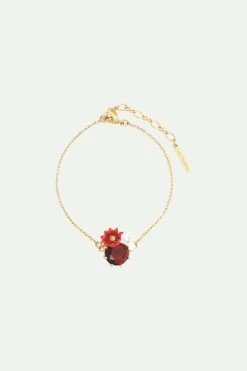 Les Néréides Bracelet Fin Fleurs Et Verre Facetté Rond