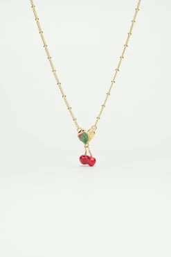 Les Néréides Collier Pendentif Cerises Et Feuilles