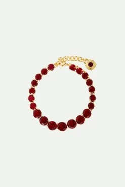 Les Néréides Bracelet Luxe Un Rang La Diamantine Rouge Grenat